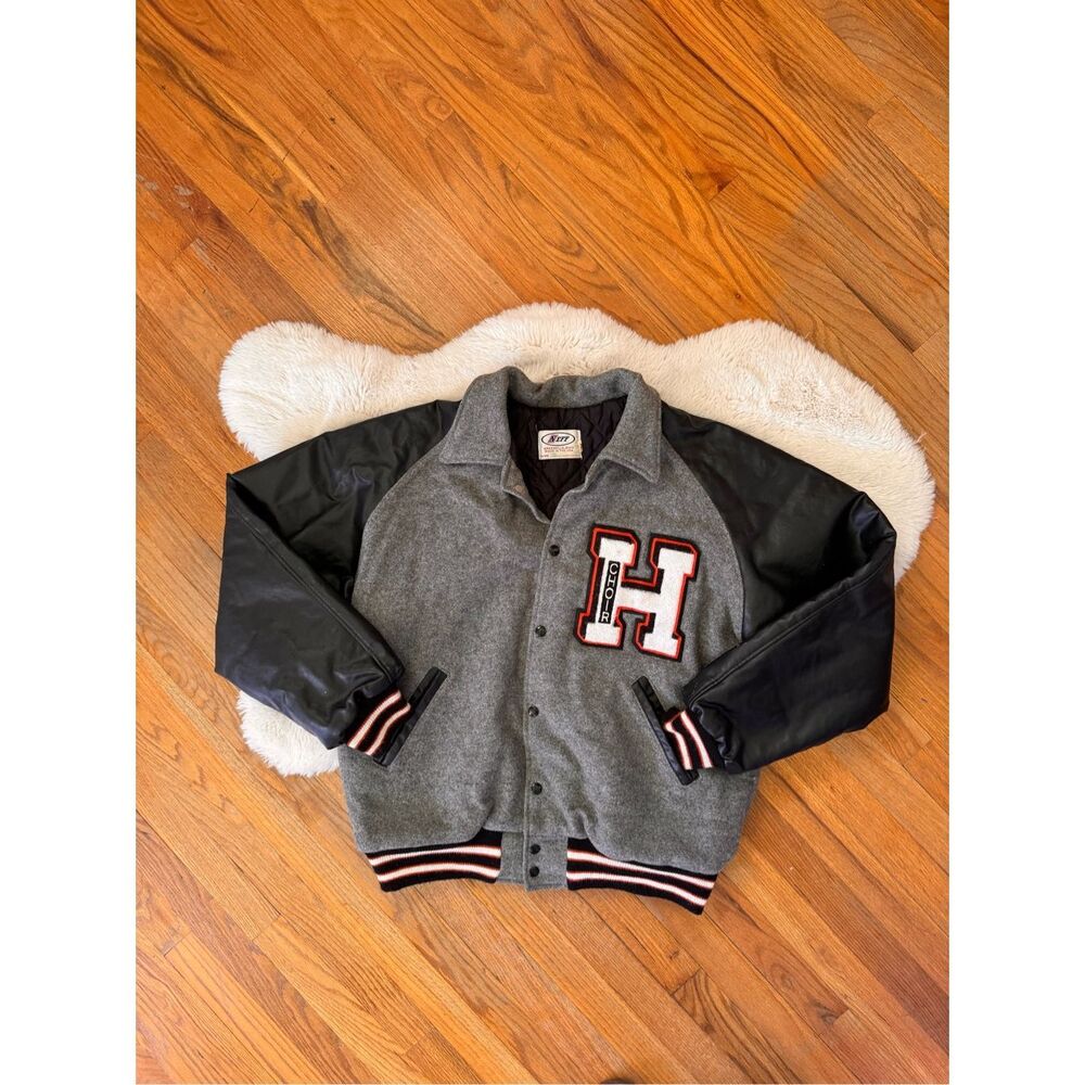 Vintage Neff Wool and Leather Varsity Choir Letterman Jacket Size XL